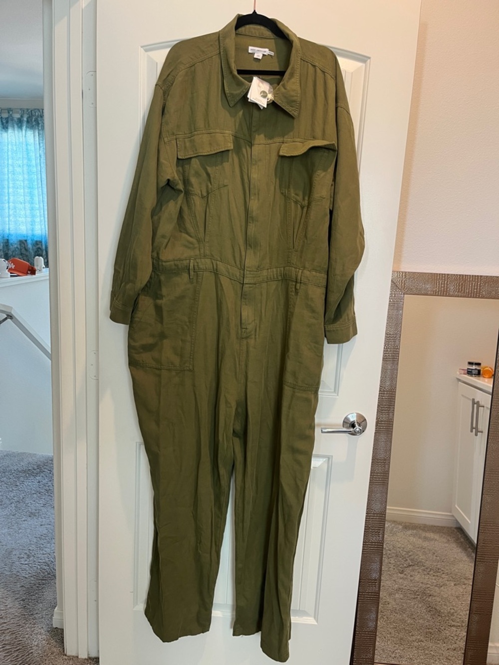 Good American Olive Green Utility Jumpsuit